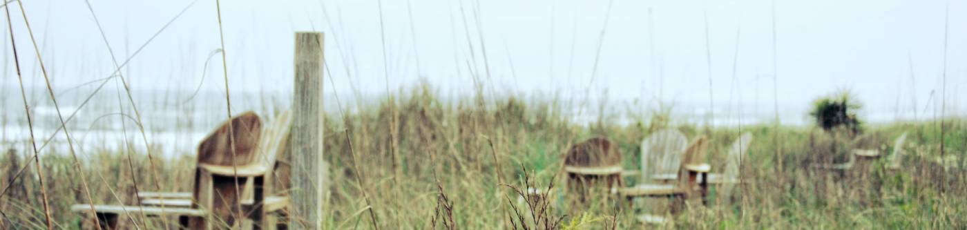 beach chairs and dune grass
